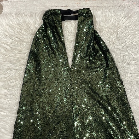 NBD Revolve Green Halter Winner Mini Sequin Backless Dress - Picture 6 of 11